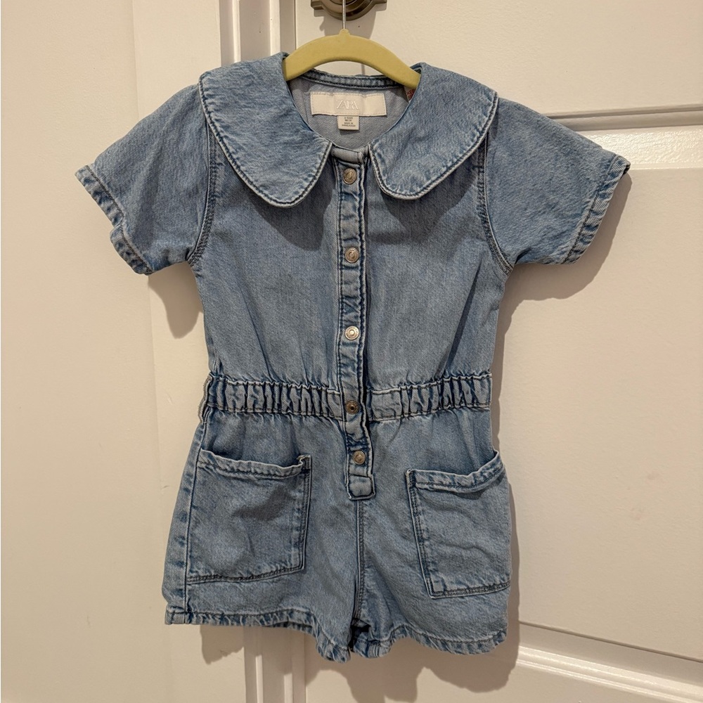 Zara Light Blue Denim Romper